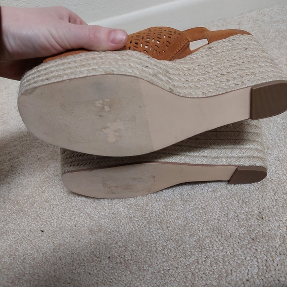 14th & union Theron espadrille wedge sandal rust brown 9.5 - Picture 9 of 10